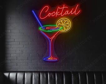 カクテル&ドリーム LED ネオン バー サイン ナイト ライト。カクテル