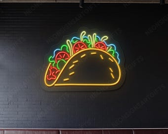 タコスのネオンサイン、タコスのLEDライト、メキシコのネオンライト