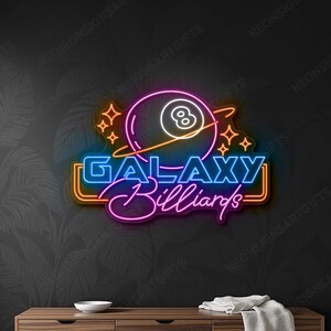 Galaxy Billard Led Neonschild, 8 Ball Galaxy Billard Led Wandleuchte Pool Hall Decor, 8 Ball Galaxy Billard Neonlicht Wandkunst