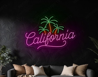 カリフォルニア ネオンサイン ヤシの木と太陽 ネオンライトサイン 寝室