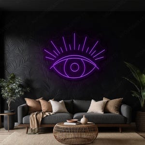 Third Eye Neon Led Sign Wall Art, Mystical All Seeing Eye Neon Sign Decor Meditation Space, Mystic Eye Led Light Spiritual Corner Wall Decor