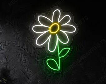 Daisy Flower Neon Sign, Flower Neon Light, Daisy Flower Led Light,Flower Shop Wall Decor, Daisy LED Sign, Flower LED Neon, Floral LED Light