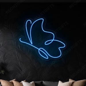 Minimalist Butterfly Neon LED Sign, Butterfly Neon Sign, Butterfly Line Art LED Wall Light, Flying Butterfly Neon Sign Wall Art Decor