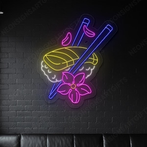 Japanese Sushi Neon LED Sign, Sushi Traditional Food Japanese Dish Neon Light, Artistic Japanese Cuisine Neon Sign, Nigiri Sushi Neon Art