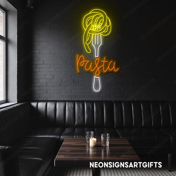 Pasta Neon Sign, Pasta LED Light, Spaghetti Neon Sign, Italian