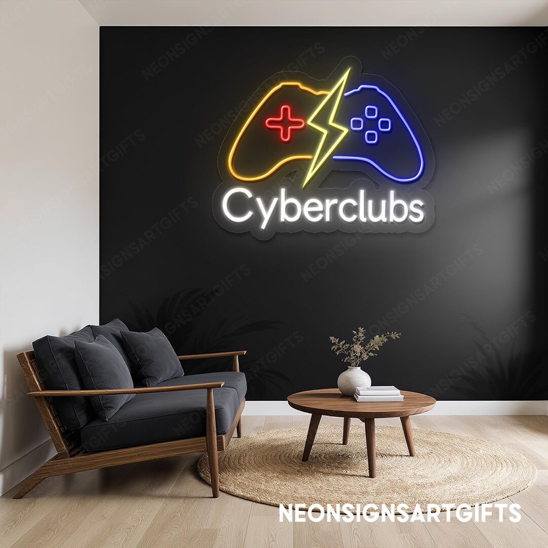 Contoler Neon Sign Cyberclubs Gaming Controller Neon Sign, Cyberclubs Video Game ...