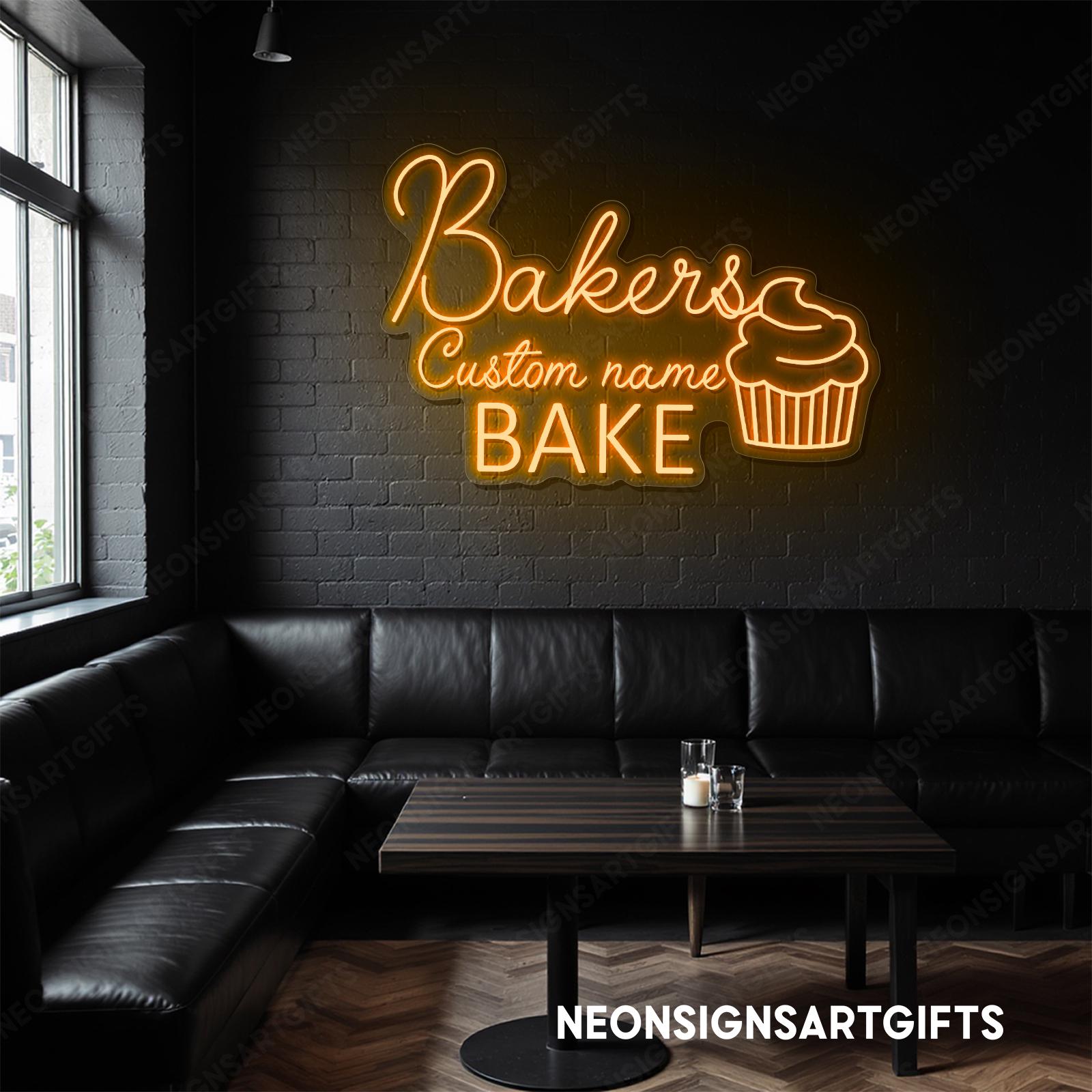 Baker Sign Bakers Custom Name Neon Sign, Bake Shop Custom Light Sign, Personalized ...