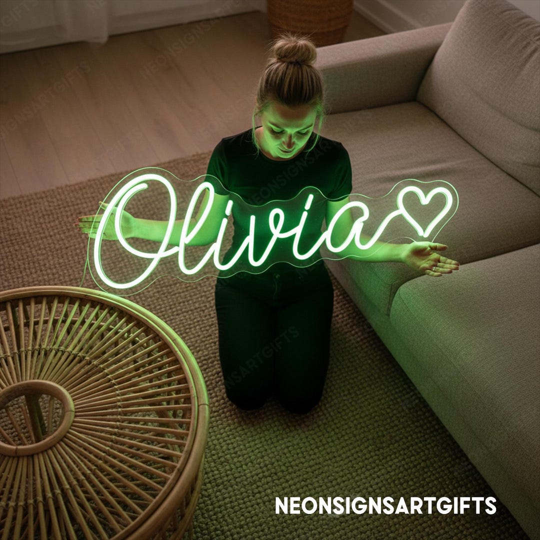Personalized Name Neon Sign, Custom Name Neon Light, Elegant Cursive ...