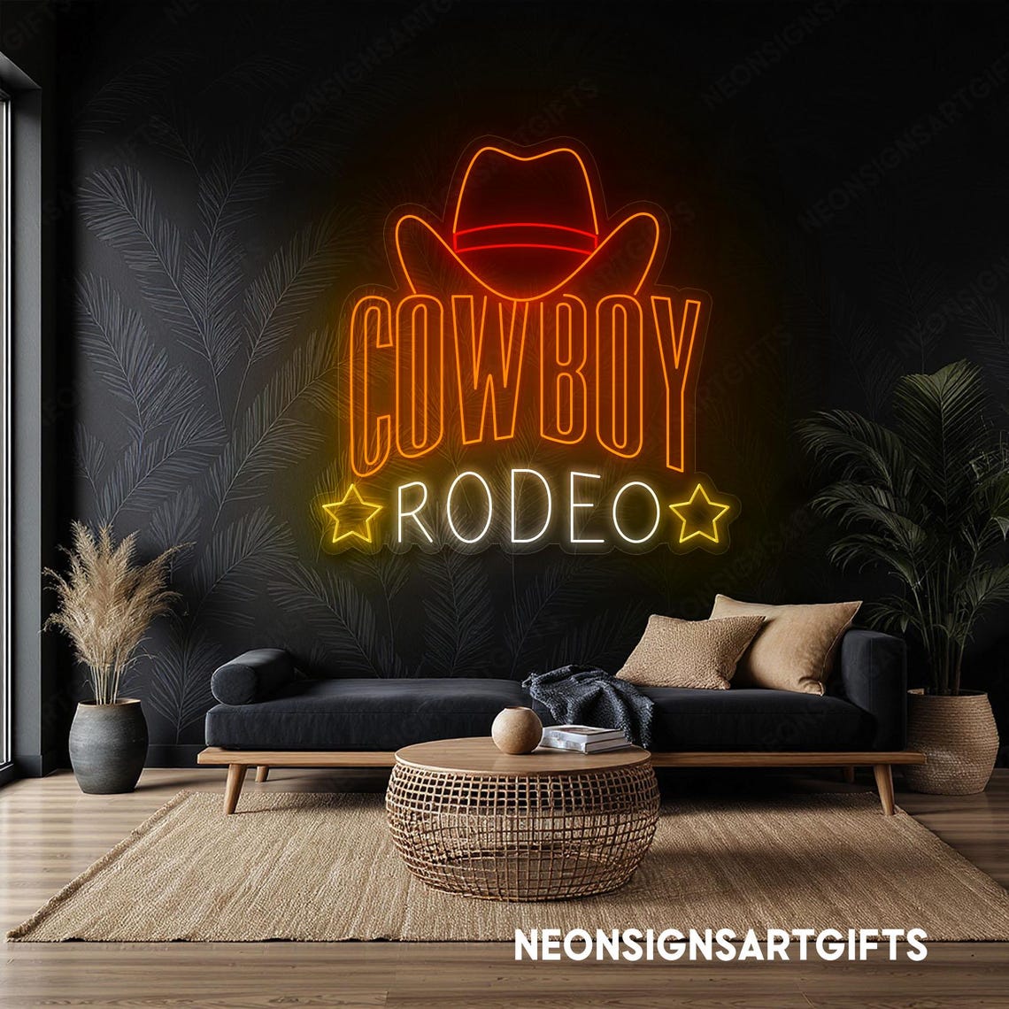 Cowboy Rodeo Neon Sign, Cowboy Hat Western LED Light, Cowboy Hat Rodeo ...