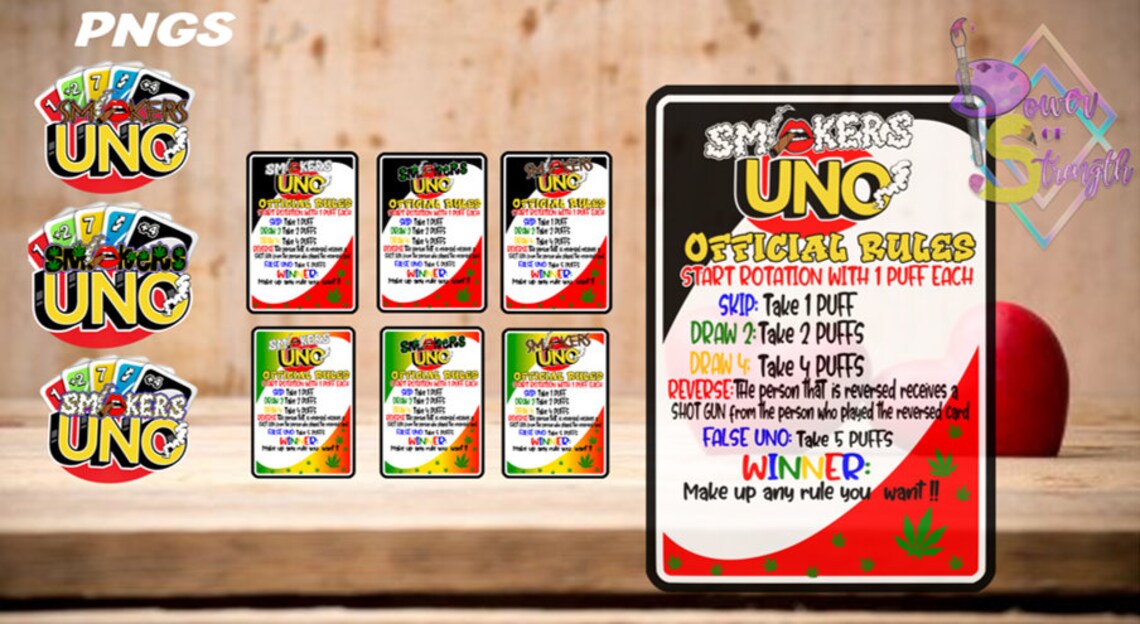 Smokers UNO set SVG/PNG . Different Color Instruction card Etsy