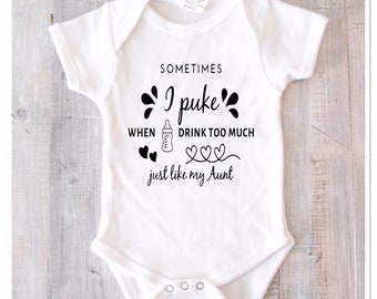 Gender Neutral Baby Shower Gift Sometimes I Puke When I Drink too Much Funny Fathers Day Gift Funny Baby Bodysuit Gift Unisex Baby Gift