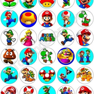 30 Stück Muffinaufleger Mario Luigi Gumba Münze Muffindekoration muffin topper Party Laktose frei Glutenfrei Vegan Koscher