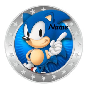 Cake topper Sonic the Hedgehog Oblate decorative paper Cake decoration punched Custom text Gluten-free Kosher Halal Lactose-free
