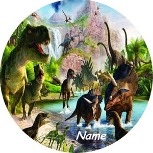 Cake Topper Dinosaur Wafer Decorative Paper Cake Decoration Punched Out Custom Text Gluten Free Kosher Halal Lactose Free