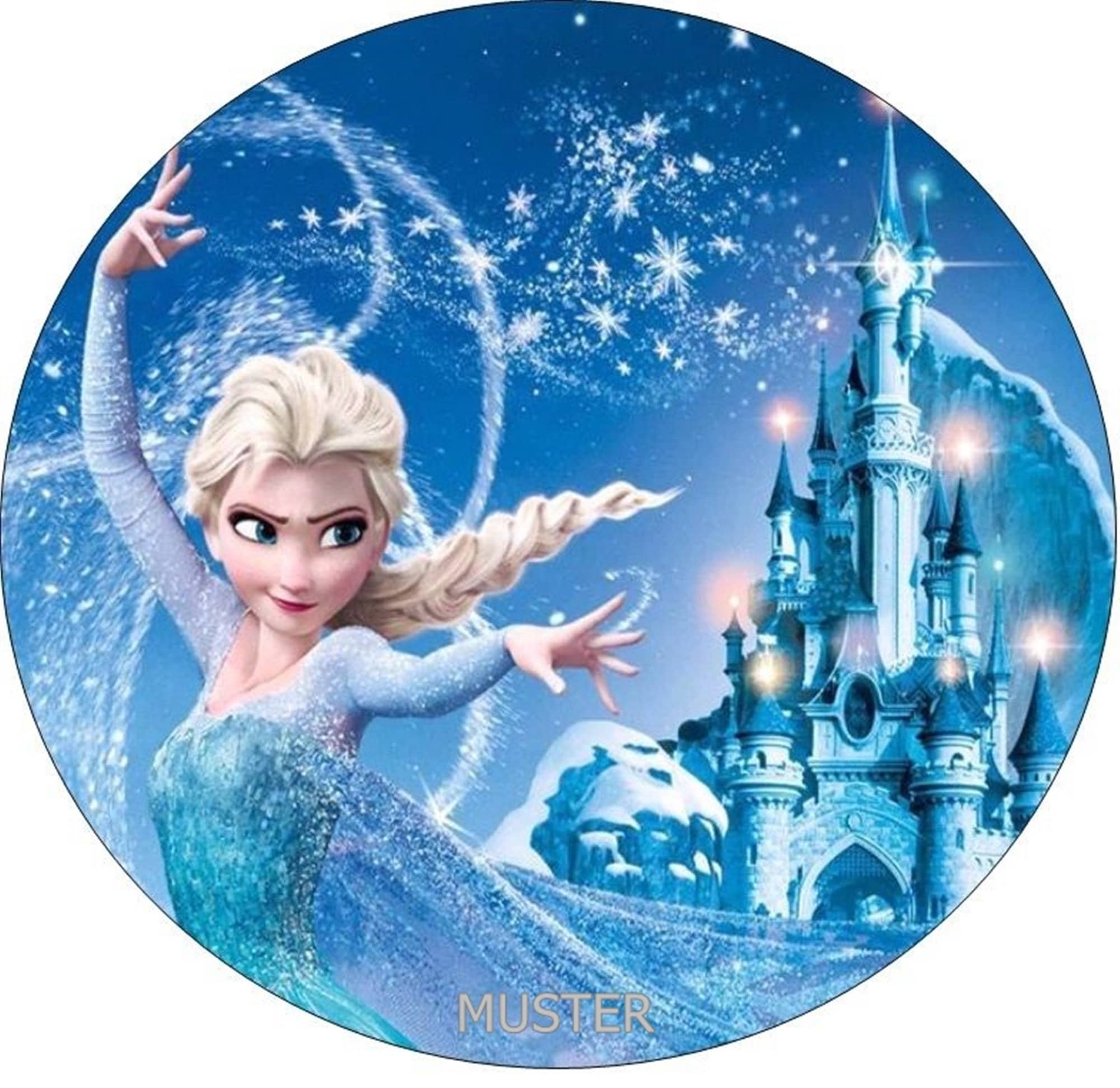 Elsa Text Frozen Anna Elsa Cake Topper Wafer Paper Cake Decoration for Self ...