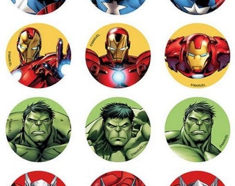 24 Avengers Hulk America Thor Muffin Toppers, Party Muffin Decorations, Lactose-Free, Gluten-Free, Vegan