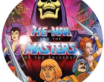 Cake Topper He-Man Masters Wafer Decorative Paper Cake Decoration Punched Out with Text Kosher Halal Lactose Free Gluten Free