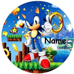 Tortenaufleger Sonic the Hedgehog  Oblate Dekorpapier Tortendekoration ausgestanzt Wunschtext Glutenfrei Kosher Halal  Laktosefrei