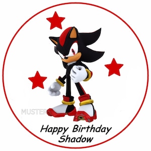 Cake topper Sonic the Hedgehog Shadow gaufrette décoration de gâteau en papier perforé texte souhaité Sans gluten Casher Halal