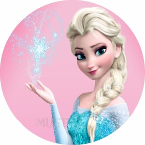 Ice Queen Frozen Anna Elsa cake topper wafer decor paper cake decoration to cut out your own text Kosher Halal motif 1