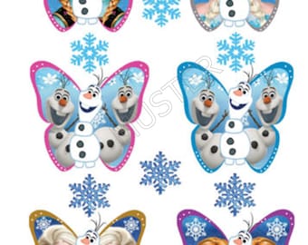 24 Elsa edible butterflies muffin toppers cupcake decoration ice queen frozen cake decoration muffin decoration