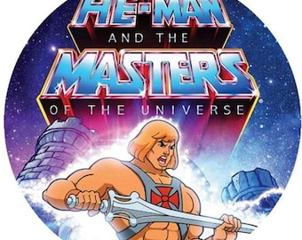 Cake Topper He-Man Masters Wafer Decorative Paper Cake Decoration Punched Out with Text Kosher Halal Lactose Free Gluten Free