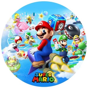 Tortenaufleger Super Mario Luigi Oblate Dekorpapier Tortendekoration zum Selbstausschneiden Wunschtext Kosher Halal