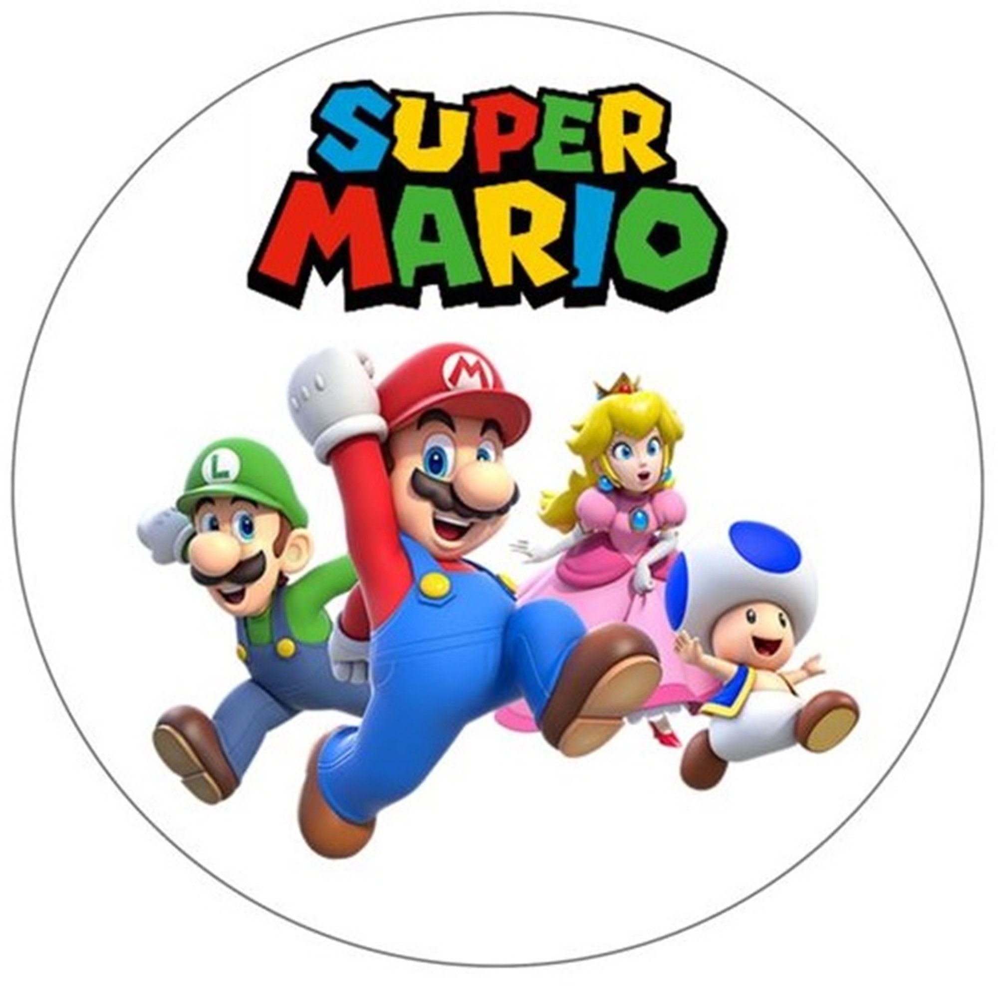 Oblea personalizada para tartas de Mario Bros modelo 2 disco – Chipanga  Artículos personalizados