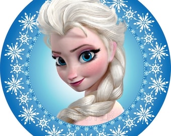 Frozen Anna Elsa cake topper wafer decorative paper cake decoration to cut out your own text Kosher Halal motif 1