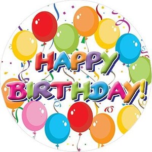 Tortenaufleger Happy Birthday Luftballon Oblate Dekorpapier Tortendekoration Wunschtext Glutenfrei Kosher Halal  Motiv