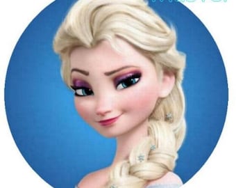 Frozen Frozen Anna Elsa bolo topper wafer decorativo decoração de bolo de papel para auto-corte texto desejado motivo Kosher Halal 1