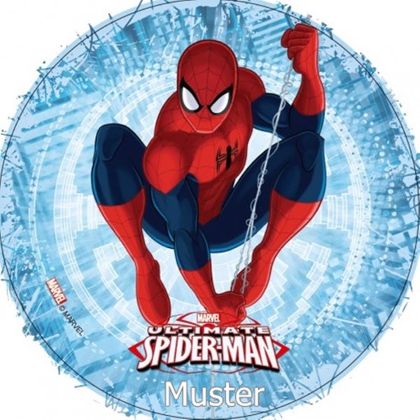 Spiderman cake topper wafer decorative paper cake decoration to cut out yourself with text Kosher Halal lactose free