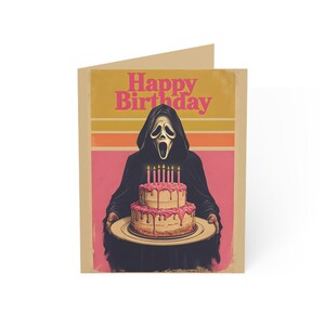 Cartões de felicitações, cartão de aniversário com 'Have a Killer Day' dentro e Ghostface do Scream