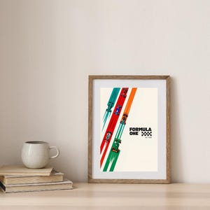 Race Cars Poster, Formula One Inspired Minimalistic Art Print, Wall Decor, Motorsport Gift, Racing Fan Present, Sports Room Decoration