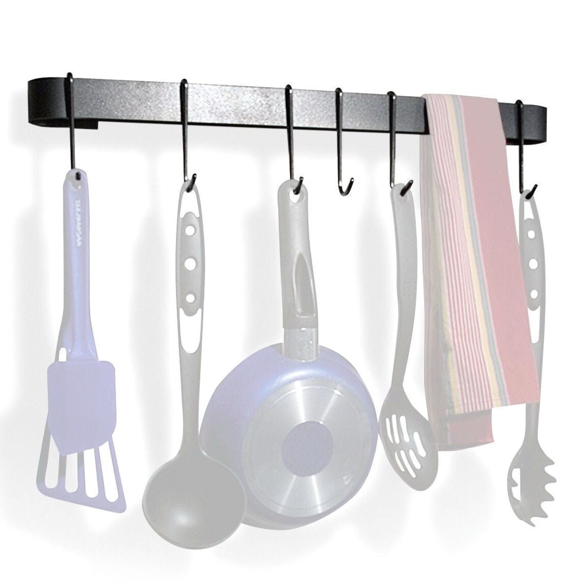 Wall Mounted Kitchen Pot Rack With 8 Hooks and Drywall Anchors Etsy