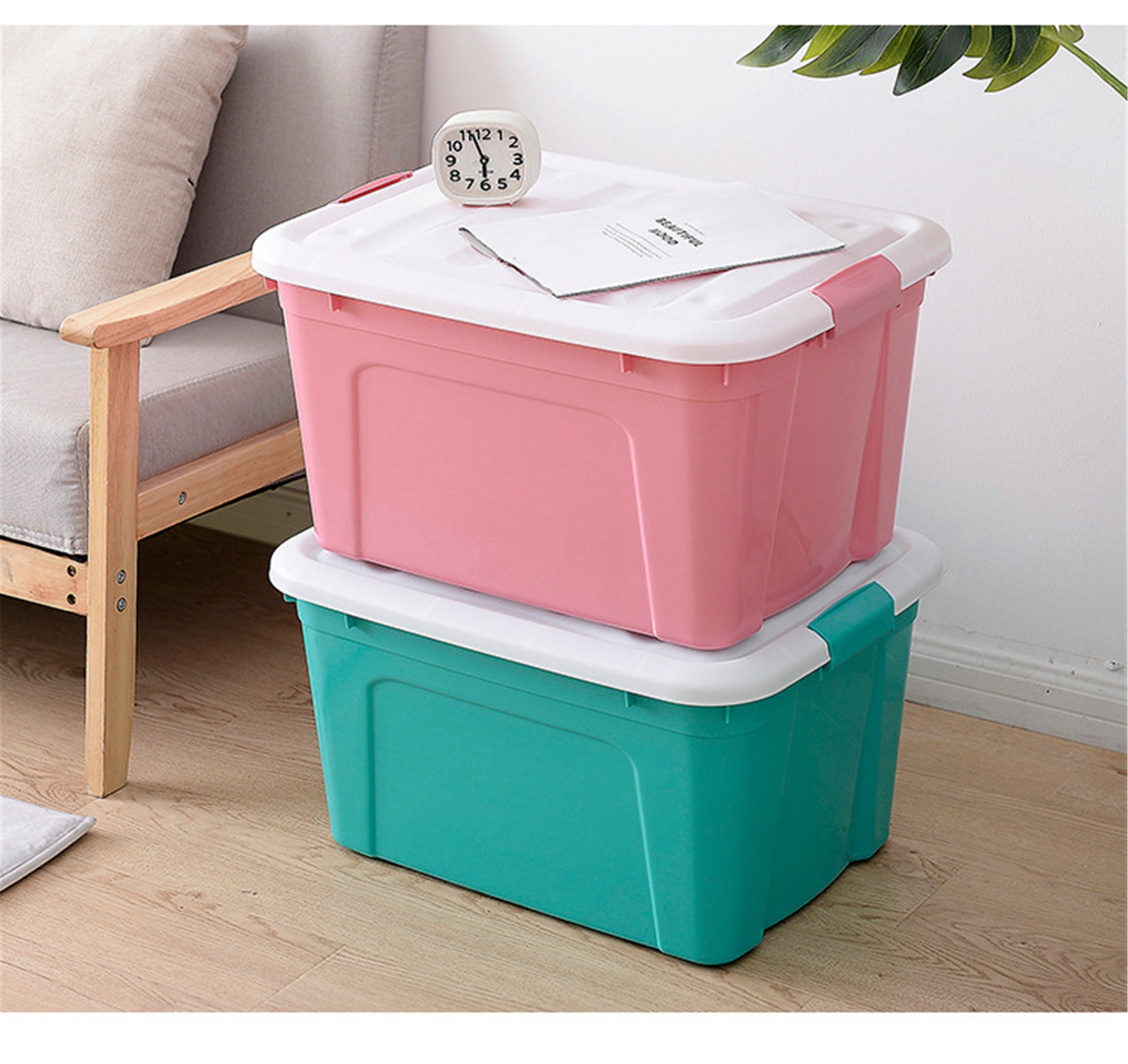 Clothes storage box plastic household storage box with lid Etsy