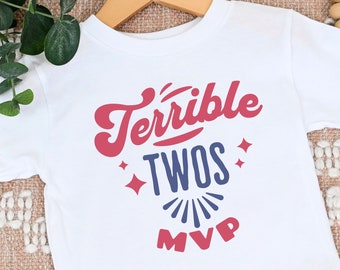 Terrible Twos MVP Most Valuable Player - Boy/Girl Toddler's Fine Jersey Tee