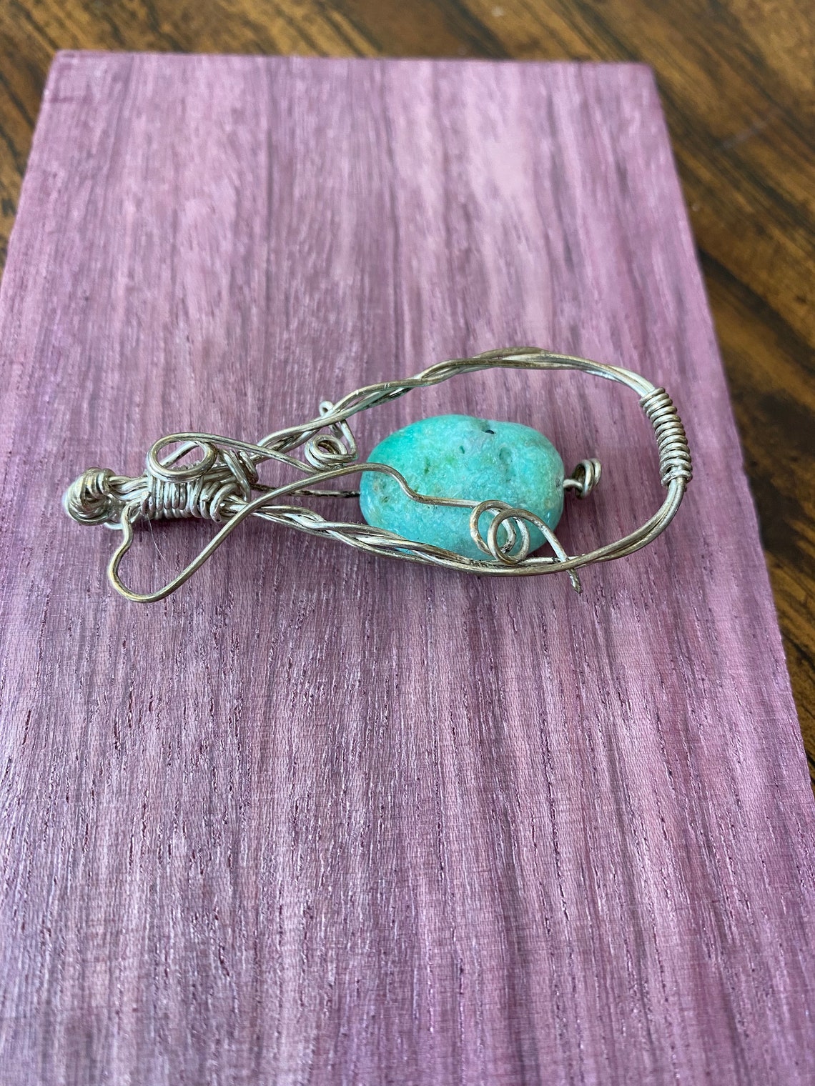 Handmade Wire Wrapped Natural Stone Pendant Necklace with Etsy