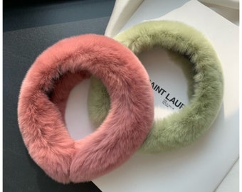 8 colors in 11 colors real rabbit fur Winter cute furry extra width and thickness headband