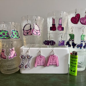 Retro Earrings – Handmade Shrinky Dink Jewelry