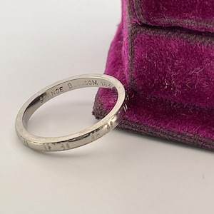 Vintage 1930s Signed Orange Blossom 18k White Gold Band size 4.25 (G)