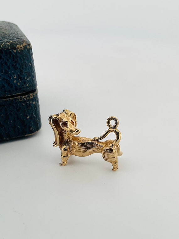 Vintage 10k Yellow Gold Dachshund Charm Pendant