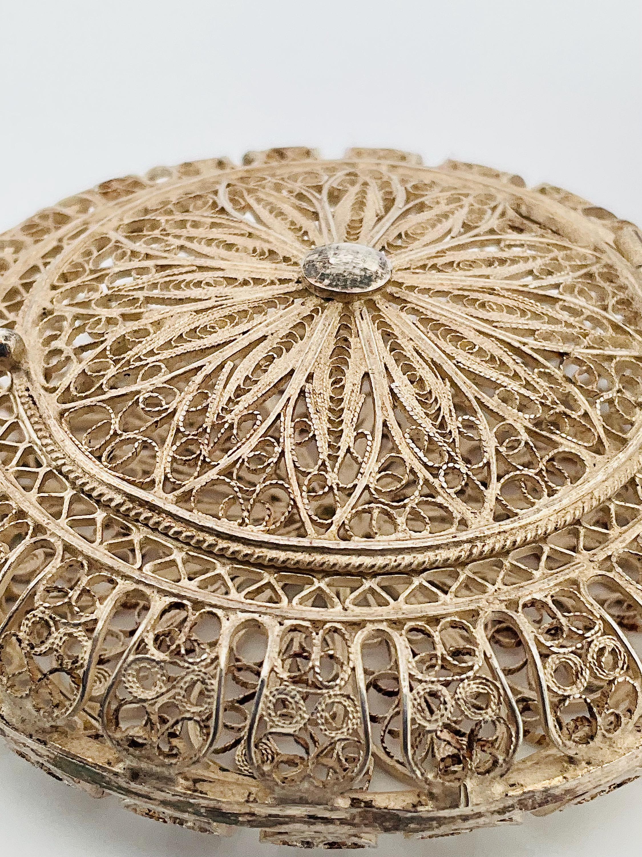 ヴィンテージ .800 シルバー フィリグリー 蓋付きボックス - Etsy 日本