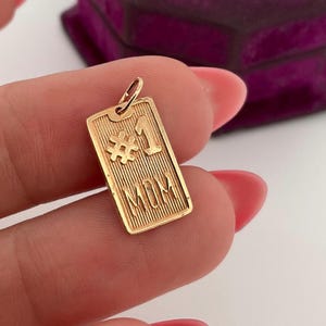 Vintage #1 MOM Anhänger 10k Gelbgold Rechteck
