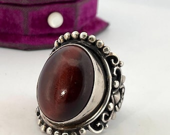 Vintage Boho Sterling Silber Tigerauge Ring