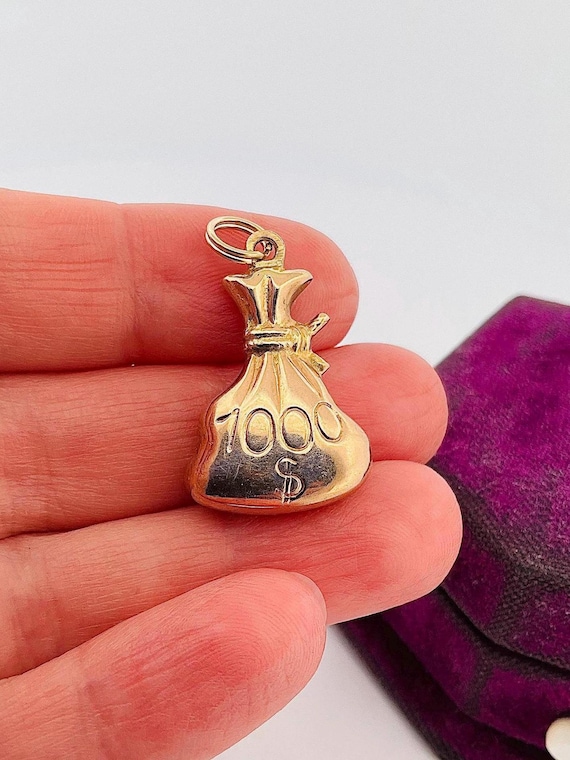 14k YG Money Bag Pendant