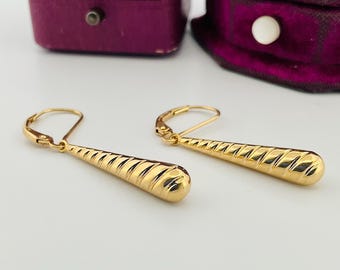 Vintage 14k Yellow Gold Dangle Drop Earrings (OC54)