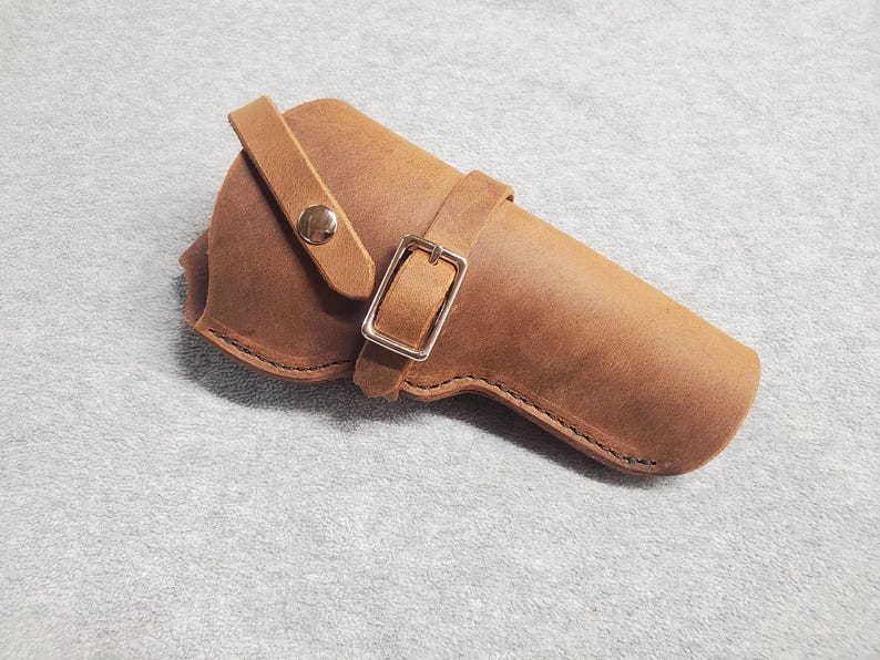Ruger Security Six Leather Holster, with snap strap and barrel strap - Made in USA image 3