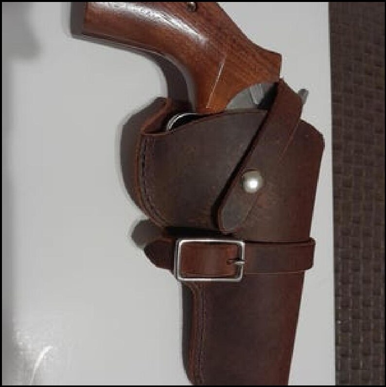 Ruger Security Six Leather Holster, with snap strap and barrel strap - Made in USA image 10