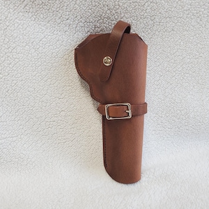 Smith & Wesson K-Frame Leather Holster, with snap strap and barrel strap - Made in USA